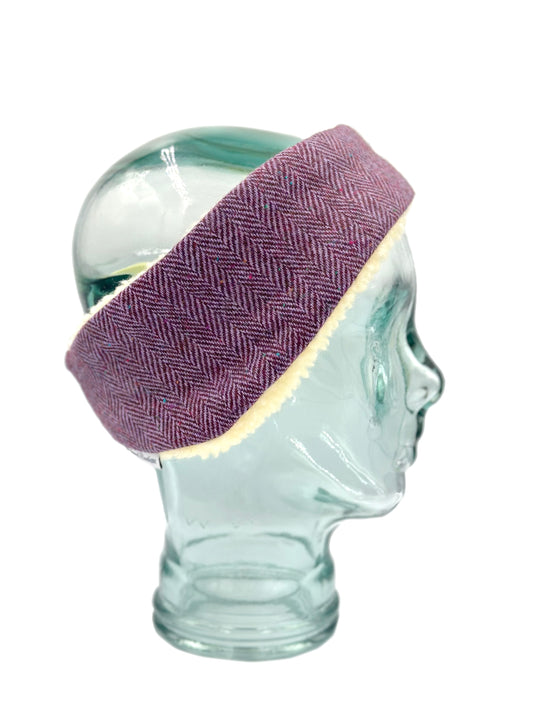 Tweed Headband - Purple Herringbone