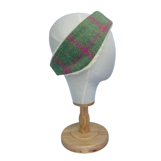 Classic Tweed Headband - Green and Fuschia